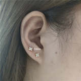Mini Flower Zircon Piercing Earrings