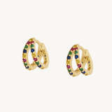 Multicolor Zircon Huggie Earrings