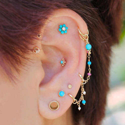 Turquoise Gemstone Stud Earring