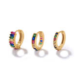 Multi-color Huggie Earring Set