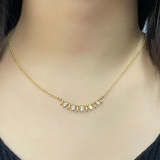Crown Zircon Dangle Necklace