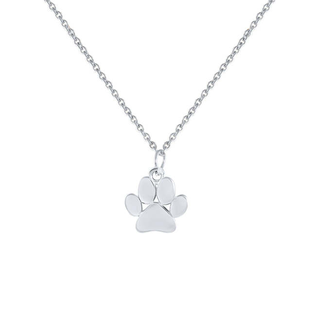 Dog Paw Silver Necklace