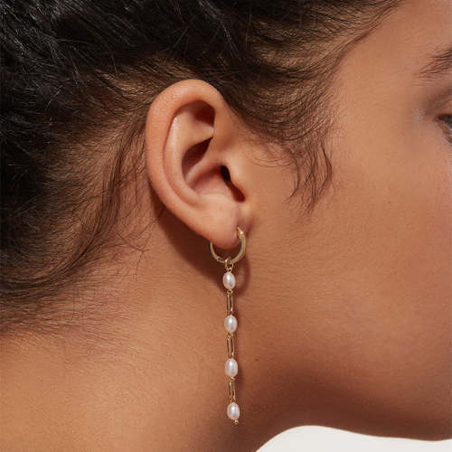 Pearl Chain Threader Earrings