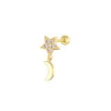 Star and Moon Piercing Earring