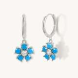 Turquoise Flower Pendant Earrings