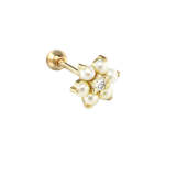 Pearl Flower Piercing Earring