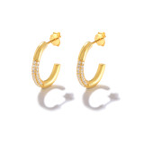 C Type Zircon Stud Earring