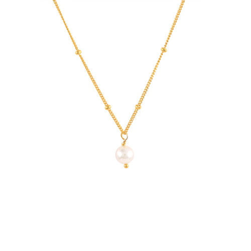 Bead Chain Pearl Necklace