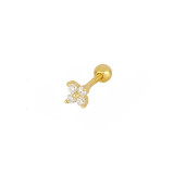 14K Solid Gold Single Plum Blossom Earring