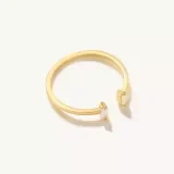 14k Solid Gold Baguette Open Ring