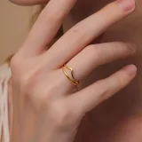 14k Solid Gold Wishbone 'V' Ring