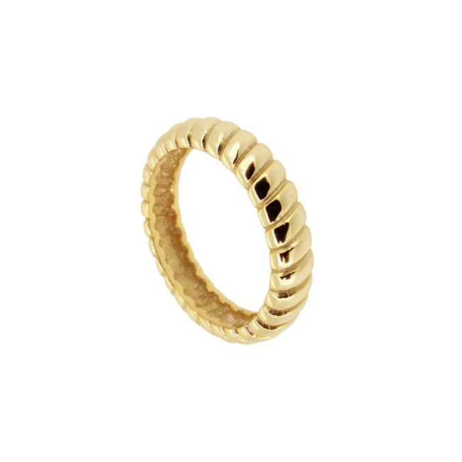 14k Solid Gold Croissant Dome Ring