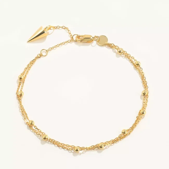14k Solid Gold Beads Chains Bracelets