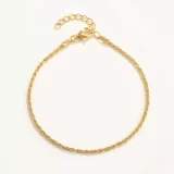 14k Solid Gold Cable Bracelet