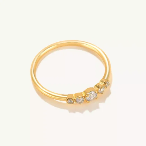 14k Solid Gold Prong Zircon Ring
