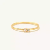 14k Solid Gold Pearl Engagement Ring