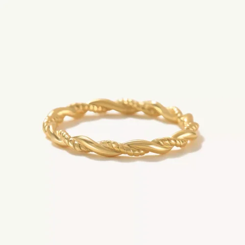 14k Solid Gold Twisted Rope Ring