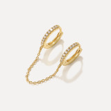 14k Solid Gold Dangle Threader Earring