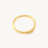 14k Solid Gold Thin Zircon Ring