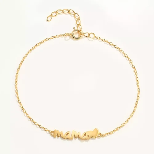 14k Solid Gold Mama Love Bracelet
