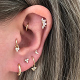 14K Solid Gold Crown Piercing Earring