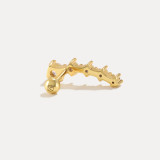 14k Solid Gold Curved Zircon Climber Earring