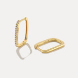 14K Solid Gold Pavé Hoop Earrings