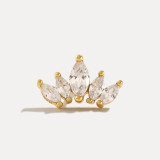 14K Solid Gold Crown Threaded Piercings
