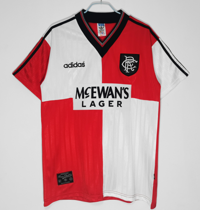 Glasgow Rangers 95-96 away white red retro