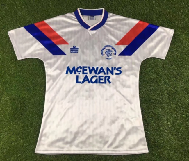 Glasgow Rangers 90-92 away white retro