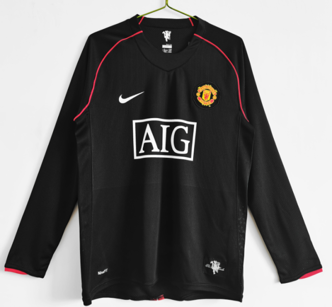 Manchester united 07-08 black long sleeve retro