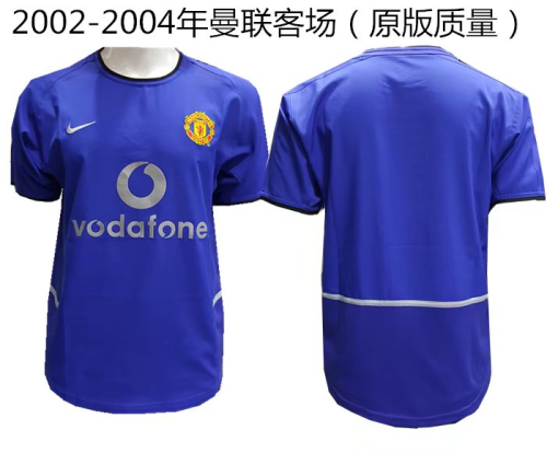 Manchester united 02-04 away blue retro