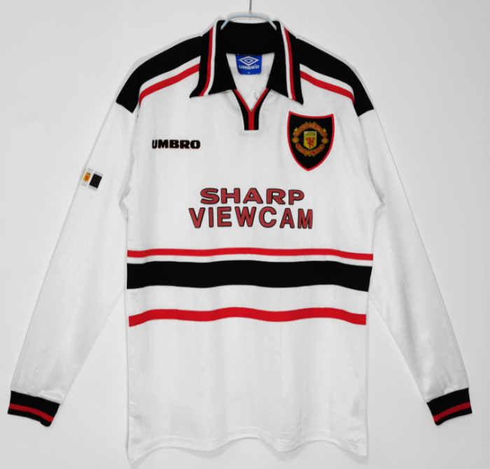 Manchester united 98-99 white long sleeve retro