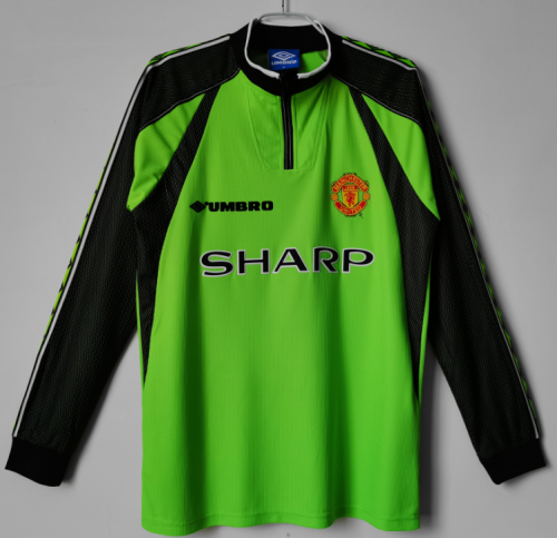 Manchester united 98-99 goalkeeper green long sleeve retro