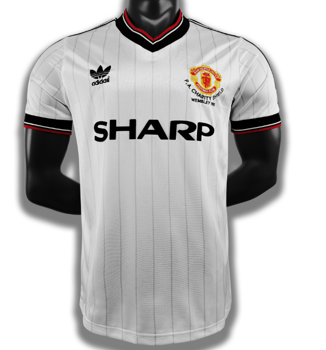 Manchester united 83 away white retro