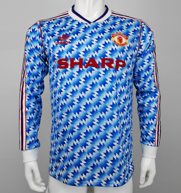 Manchester united 90-92 blue long sleeve retro