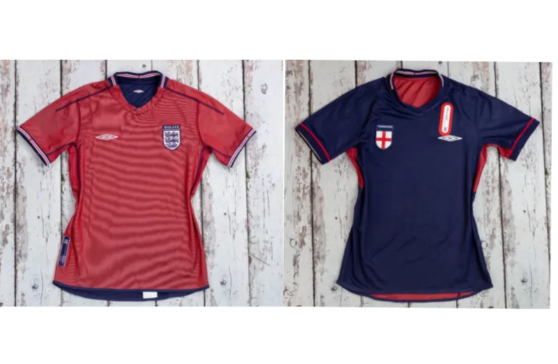England 2002 away Wear on both sides retro