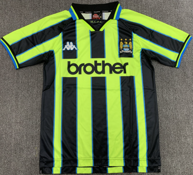 Manchester city 1998-1999 away green black retro