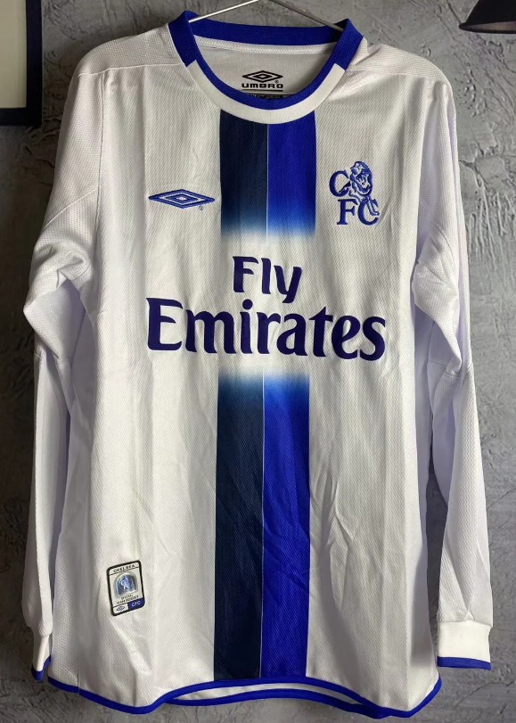 Chelsea 2003-2005 away white long sleeve retro
