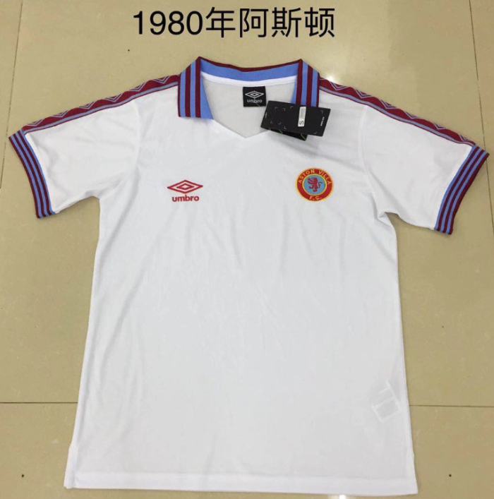 Aston Villa 1980 away white retro