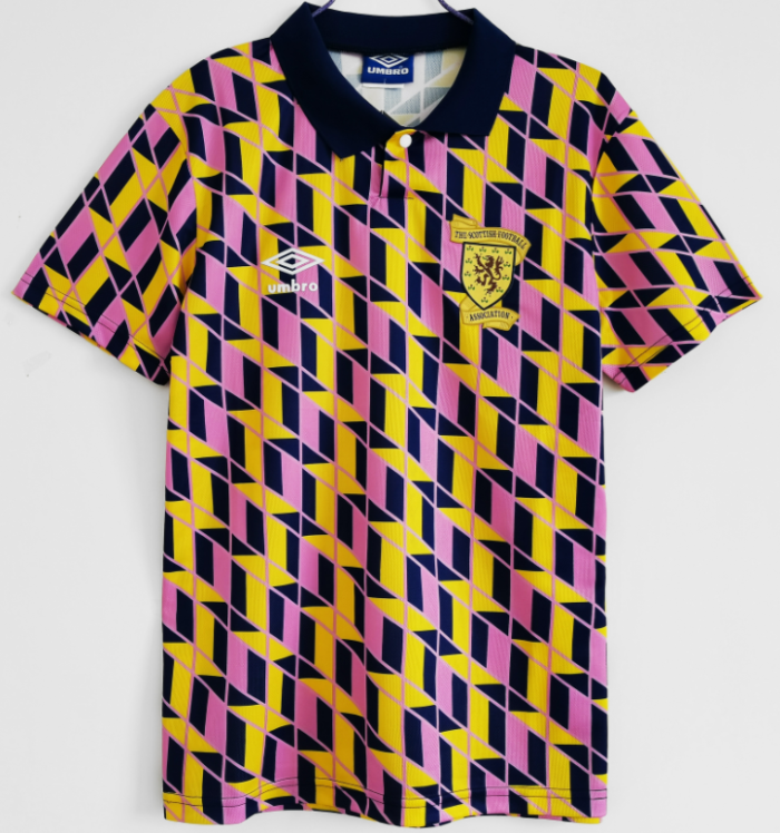 Scotland 1988-1989 third yellow purple navy retro