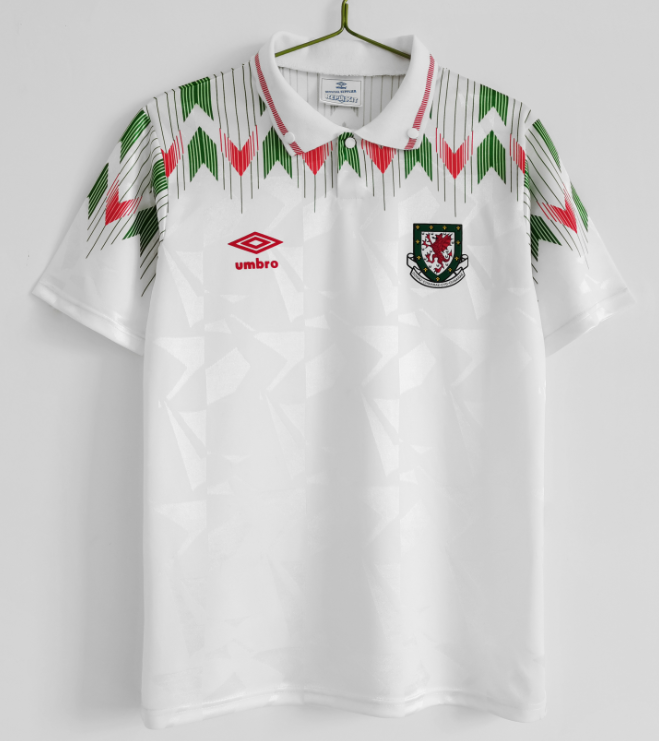 Wales 1990-1992 away white retro