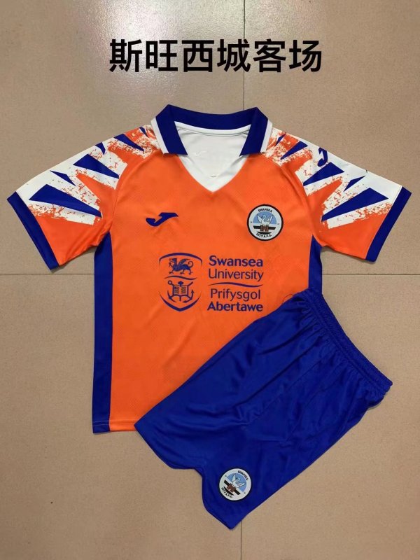 Swansea City A.F.C away orange kid and adult 22-23 shirt and shorts