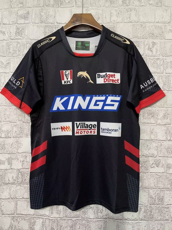 Dolphin rugby training shirt black 2023 S-5XL NRL