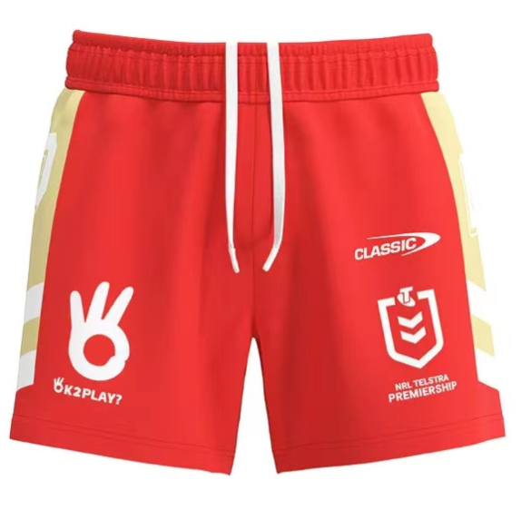 Dolphin rugby home red shorts 2023  S-3XL NRL
