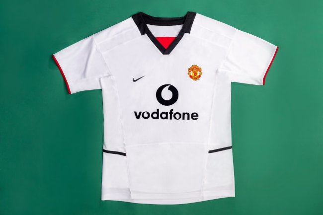 Manchester united 2002-2003 away white retro #zhengzai tiyun