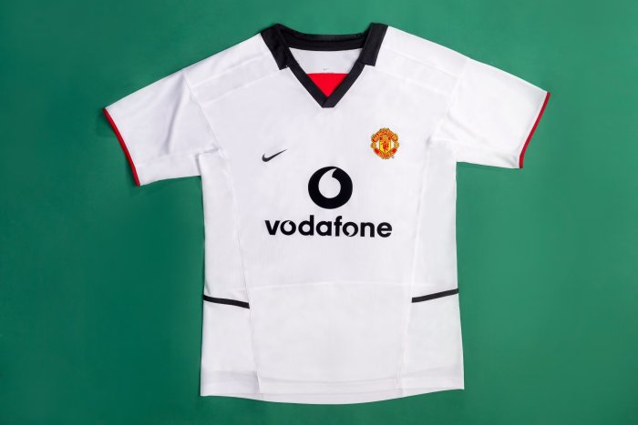 Manchester united 2002-2003 away white retro #zhengzai tiyun