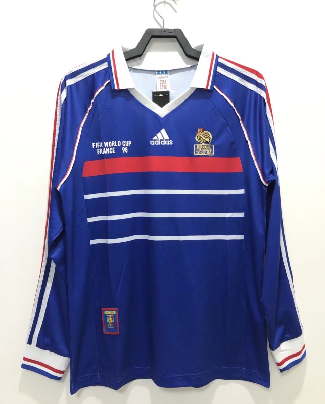 France retro 1998 home  long sleeve final version #710#811