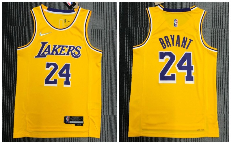  Los Angeles Lakers 75th anniversary yellow BRYANT 24