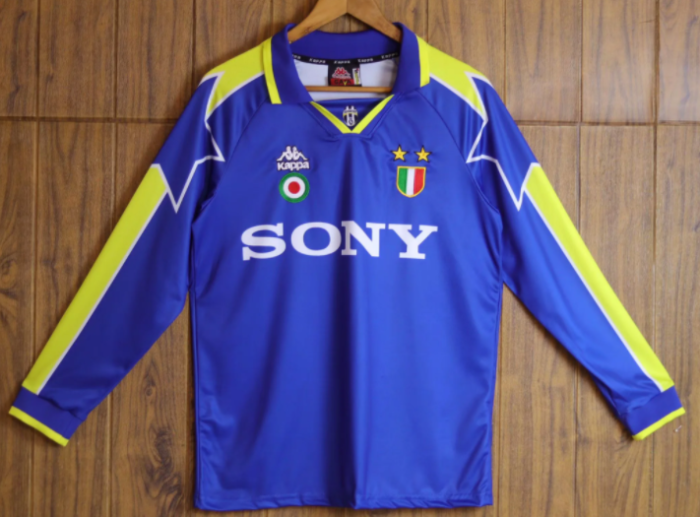 Juventus retro 1995-1996 away blue long sleeve  #wangxiaojia
